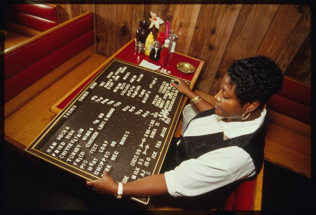 The dining room, laid for service